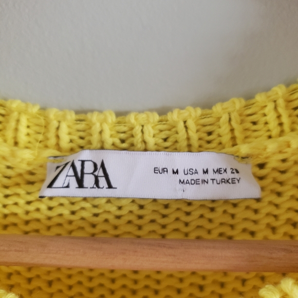 Zara Vibrant Yellow Sleeveless Sweater Dress M - Picture 2 of 5